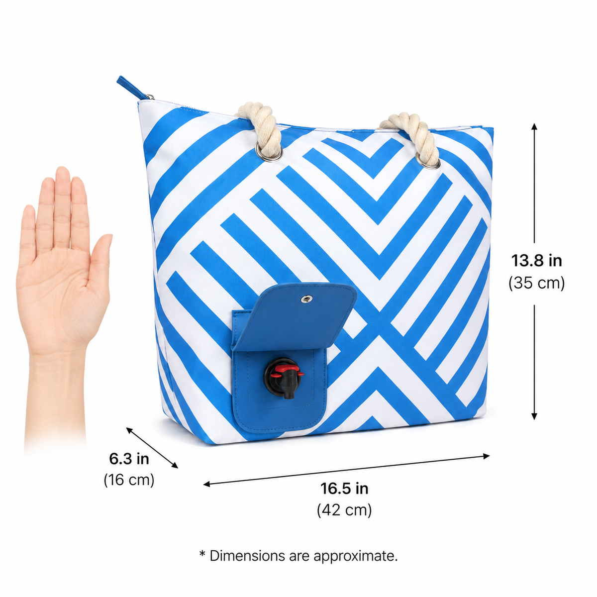 Insulated Beach Tote with Hidden Drink Dispenser – Leakproof 1.5L Spout Bag