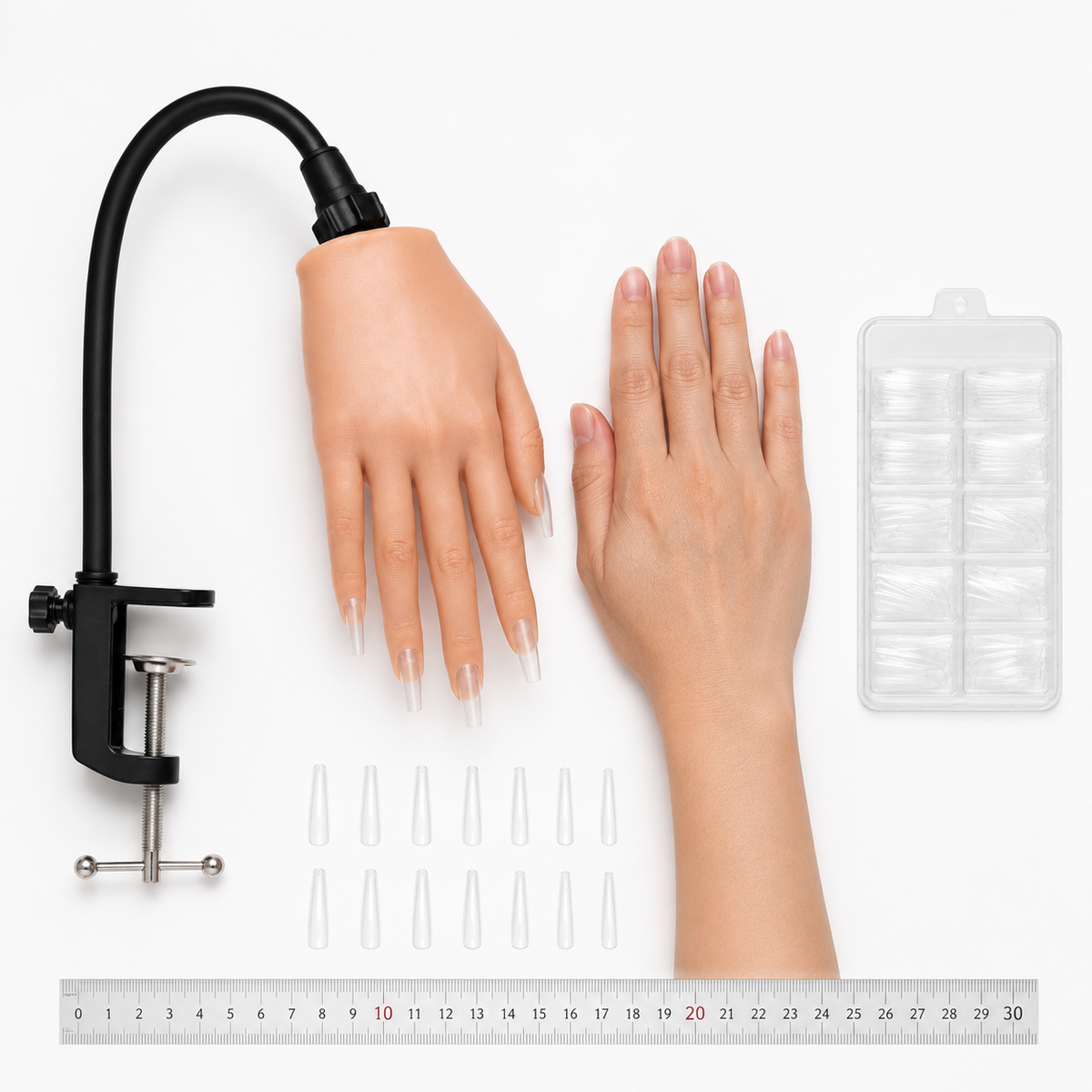 Flexible Silicone Practice Hand — Nail Training Kit