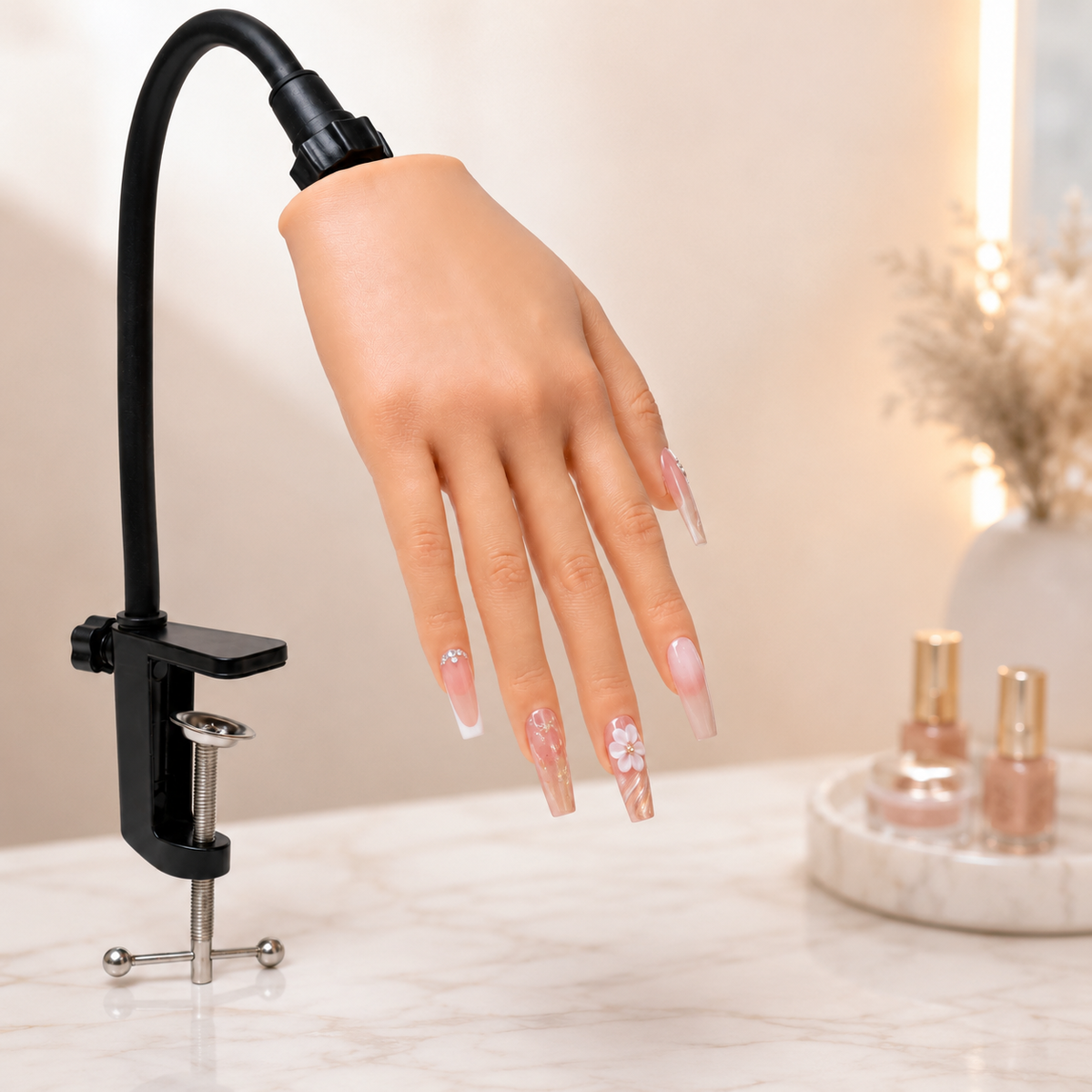 Flexible Silicone Practice Hand — Nail Training Kit