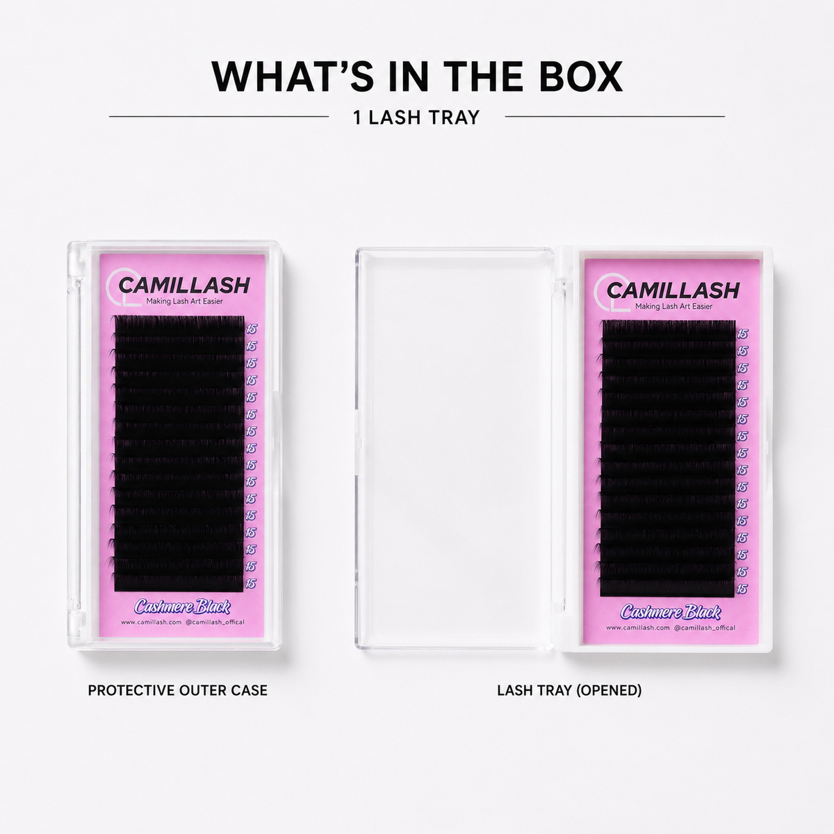 Cashmere Volume Lash Trays — 16 Rows (0.03–0.07)