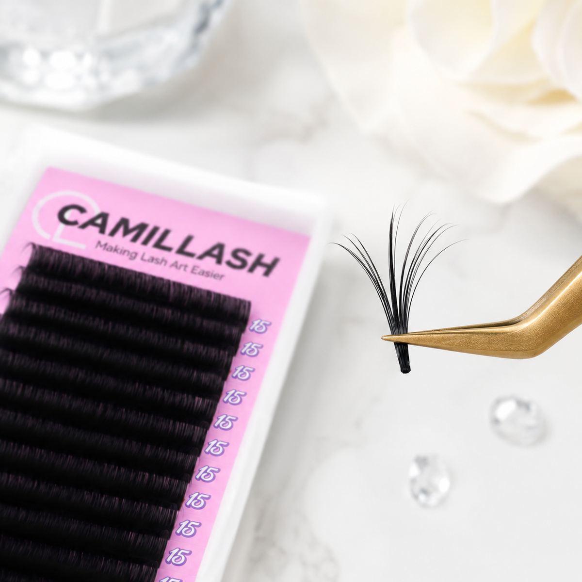 Cashmere Volume Lash Trays — 16 Rows (0.03–0.07)