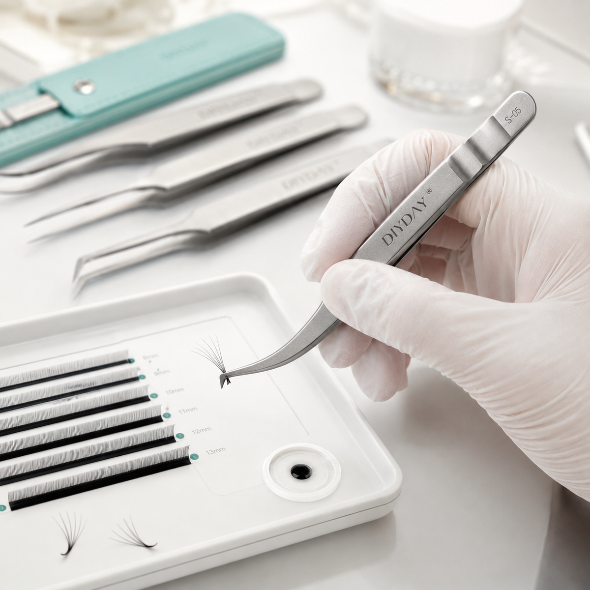 Pro Fiber-Tip Lash Tweezers — Technique Set
