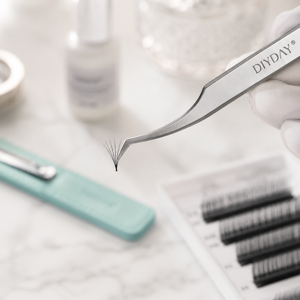 Pro Fiber-Tip Lash Tweezers — Technique Set