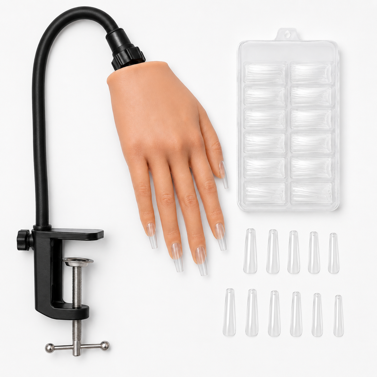 Flexible Silicone Practice Hand — Nail Training Kit