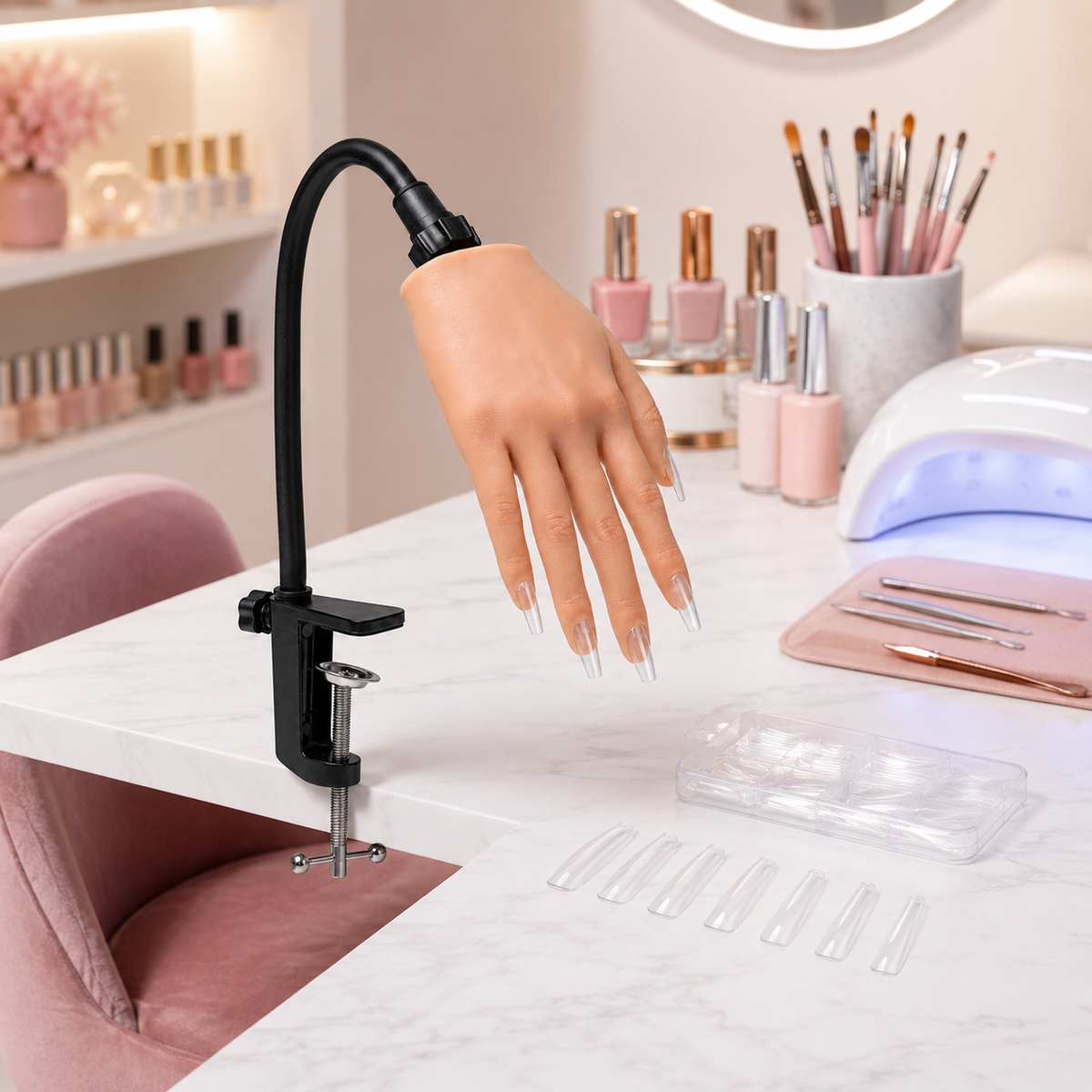 Flexible Silicone Practice Hand — Nail Training Kit