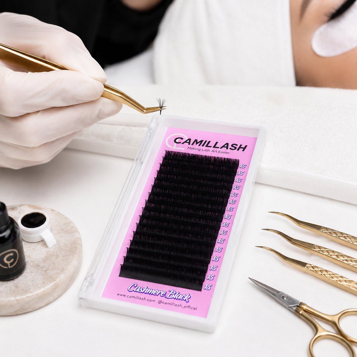 Cashmere Volume Lash Trays — 16 Rows (0.03–0.07)