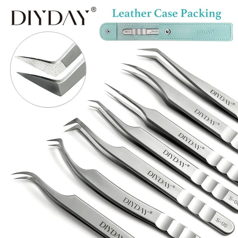 Lash tech starter kit with tweezers trays and glue rings