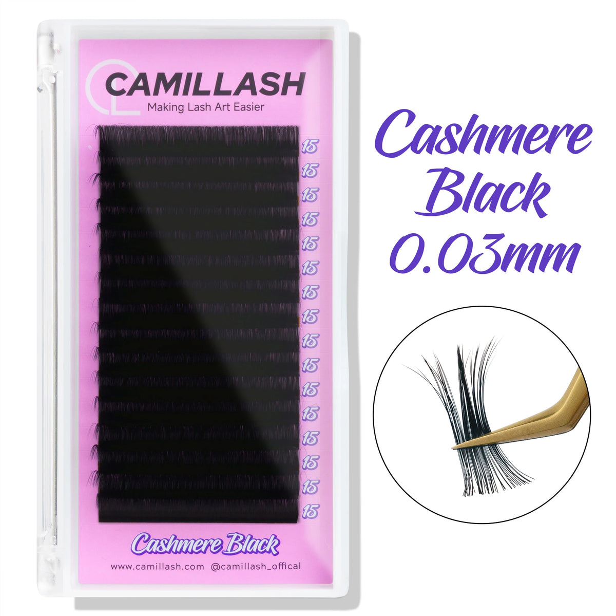 Cashmere volume lash extension trays 16 rows mixed lengths